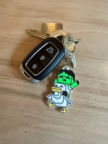Chicken Jockey Keyring