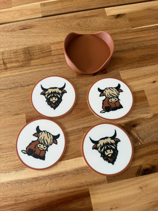 Highland Cow Coasters