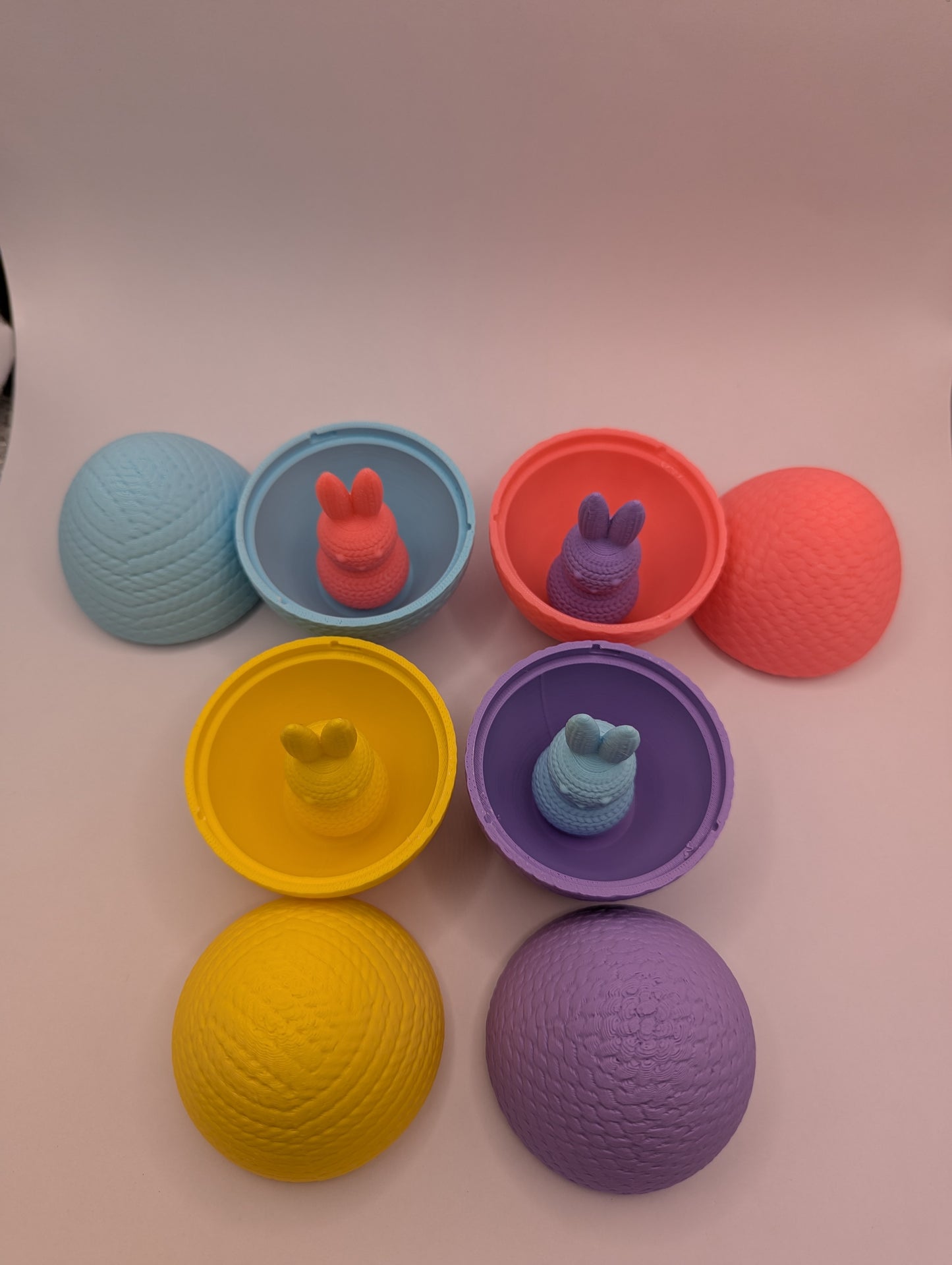 Funky Hollow Easter Egg with bunnies